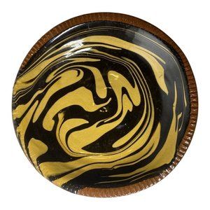 Williamsburg Restoration Pottery Plate 7 in Brown and Yellow Swirl Plate